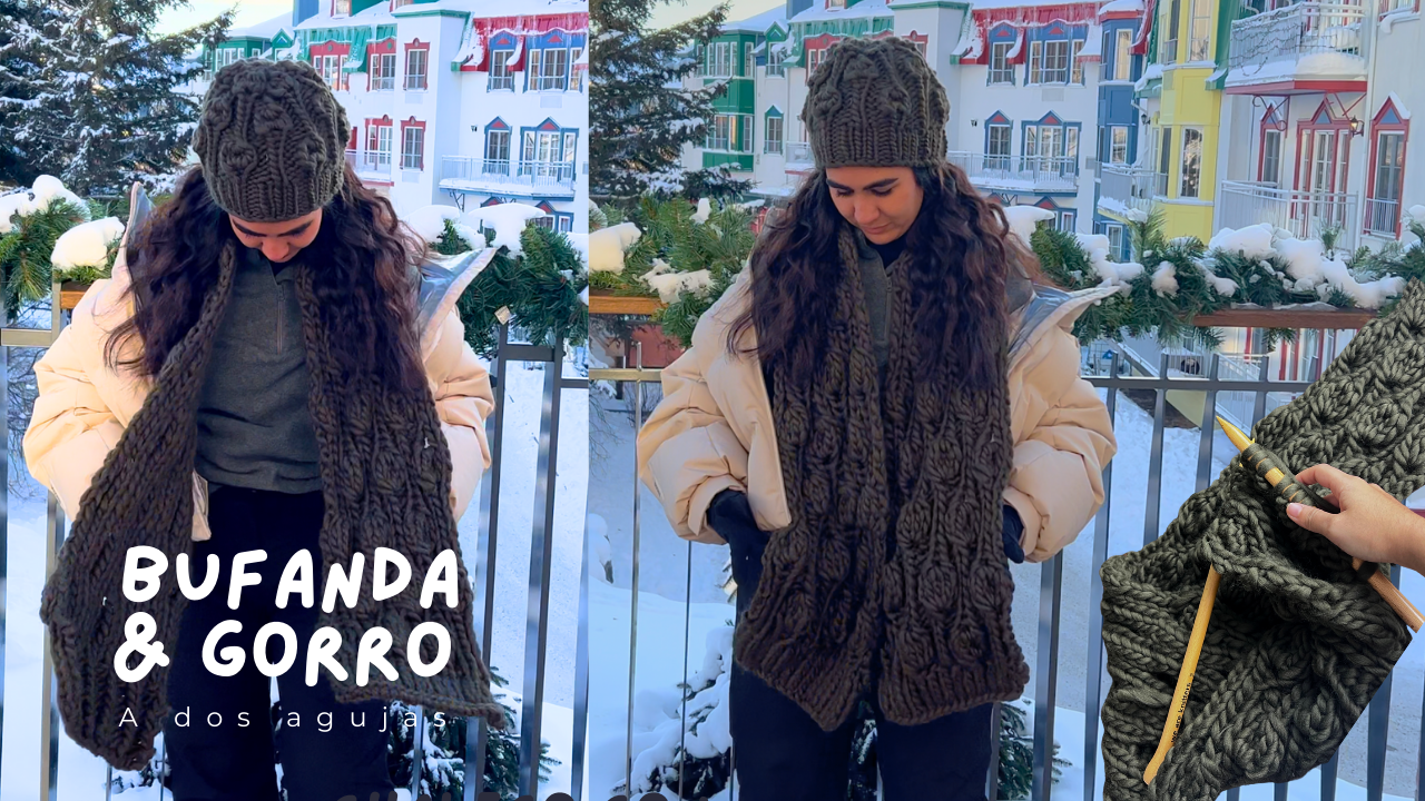 Teje tu Bufanda & Gorro con Chunky Yarn | Tutorial