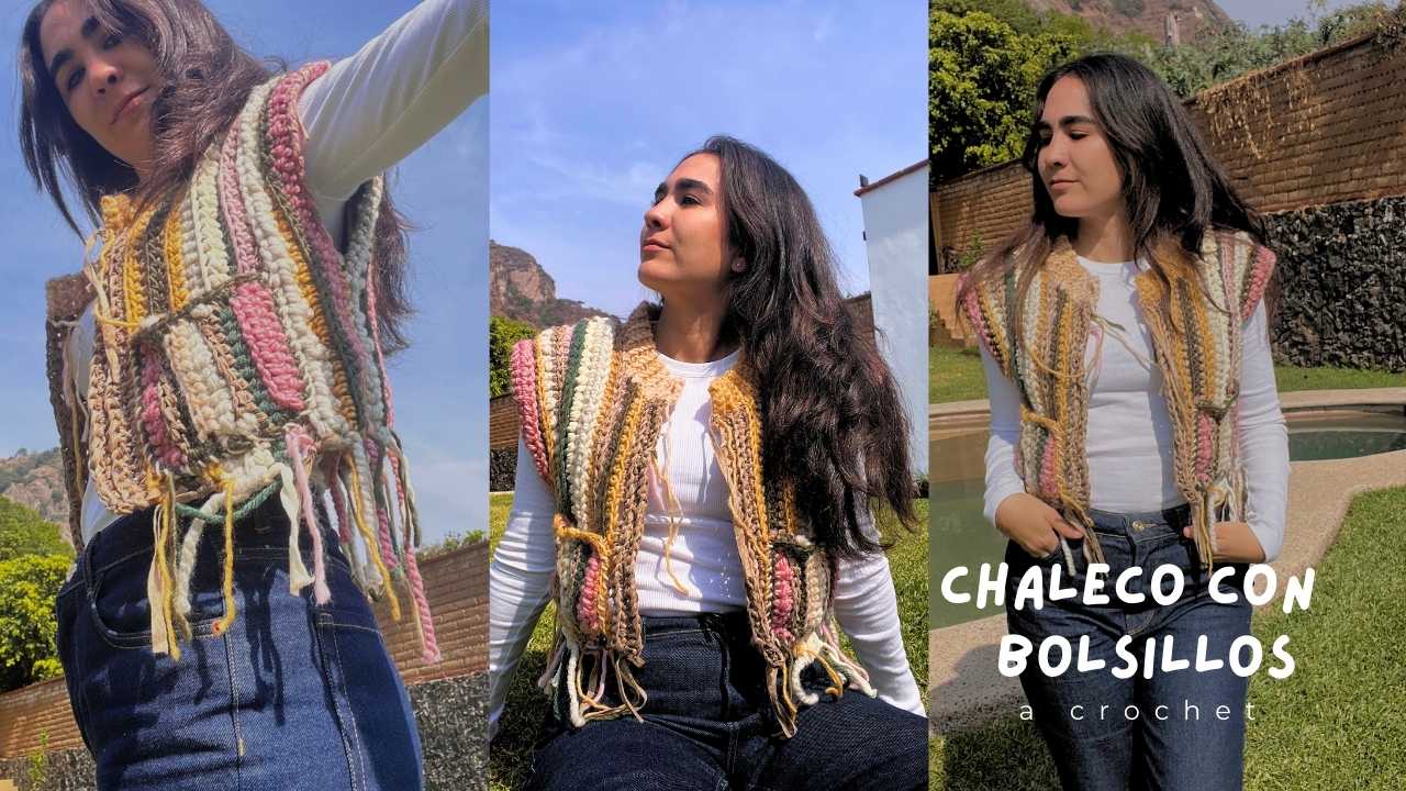 Chaleco con bolsillos a Crochet: Tutorial paso a paso